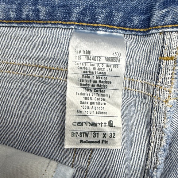 Carhartt B17 STW Relaxed Fit Tapered Leg Jeans Mens 31x32 Stonewash Blue NWT - Picture 4 of 9